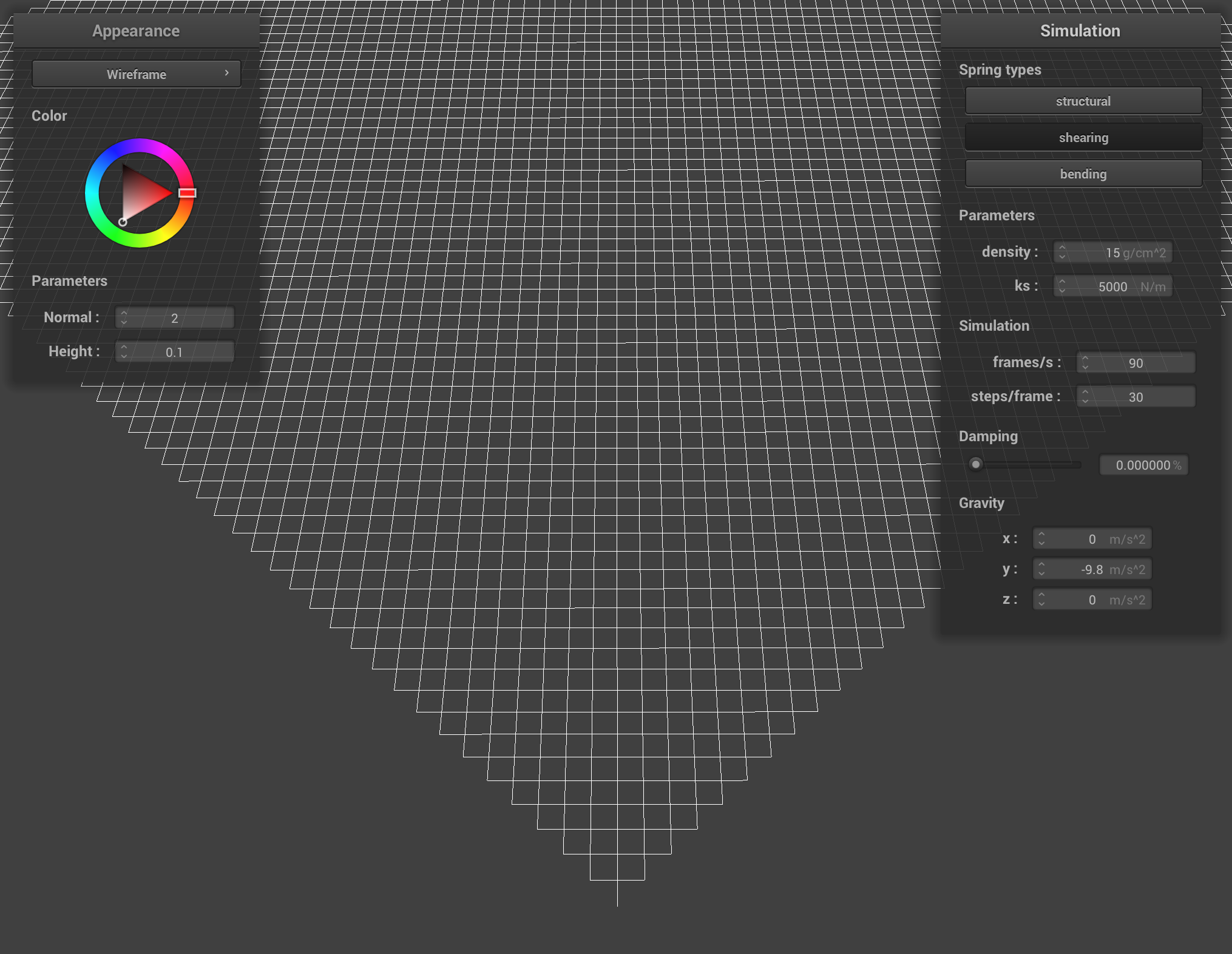 Wireframe with only shearing