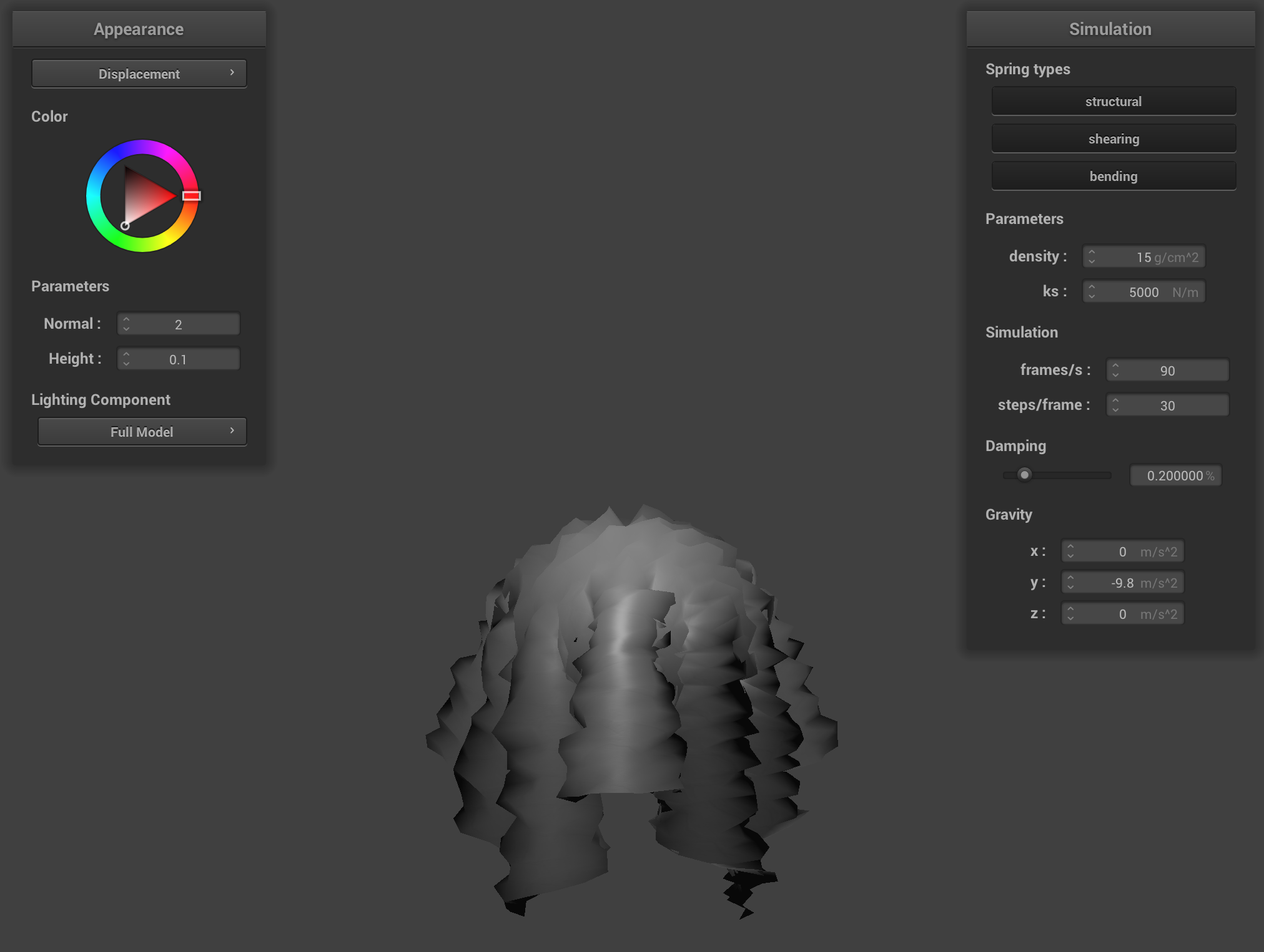 displacement on sphere